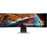 Samsung Odyssey OLED G9 G95SC Curved Gaming Monitor, 49 Zoll, QD-OLED-Panel, 5.120 x 1.440 Pixel, HDR True Black 400, Bildwiederholrate 240 Hz, Reaktionszeit 0,03 ms, mit Lautsprechern, Fernbedienung