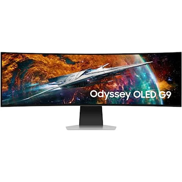 Samsung Odyssey OLED G9 G95SC Curved Gaming Monitor, 49 Zoll, QD-OLED-Panel, 5.120 x 1.440 Pixel, HDR True Black 400, Bildwiederholrate 240 Hz, Reaktionszeit 0,03 ms, mit Lautsprechern, Fernbedienung – Bild 1