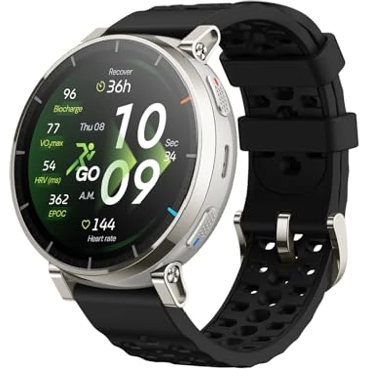 Amazfit Active 3 Premium GPS Lauf-Smartwatch, 1,32" AMOLED Saphir-Display, 4GB, NFC, 12 Tage Akku, 170+ Trainingsmodi, 5 ATM, Herzfrequenz-Tracker für Android & iPhone – Bild 1