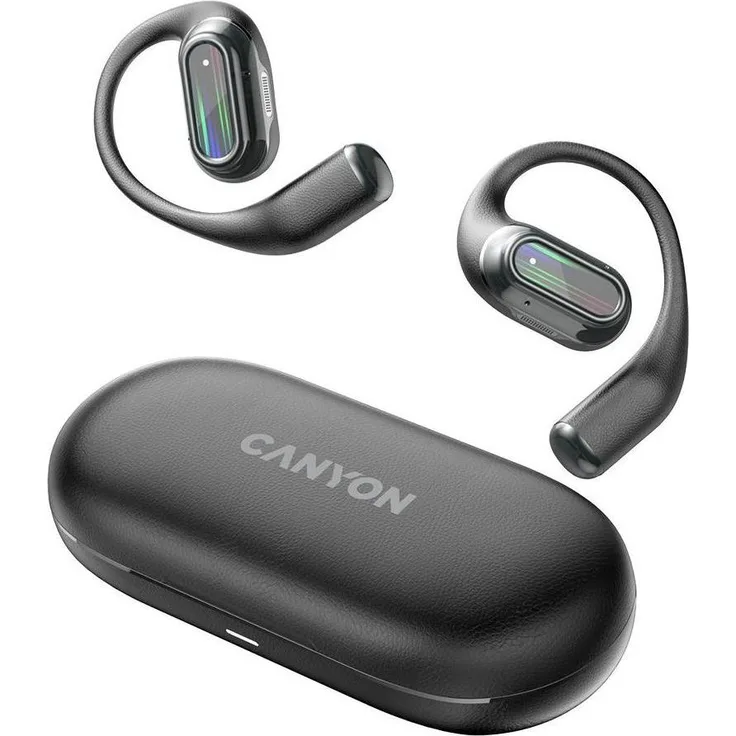 Canyon OnFlow 12 OWS ENC, Kabelloser In-Ear Kopfhörer mit Bluetooth 5.4 und Geräuschunterdrückung, Schwarz