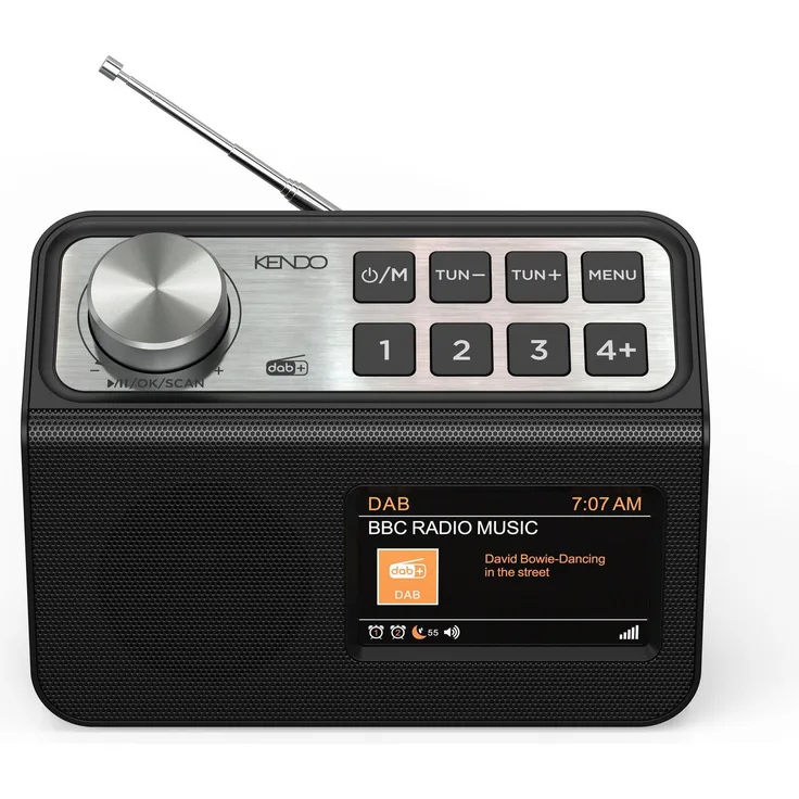 Kendo DAB RADIO 1, DAB+ Radio mit Bluetooth 5.3, 4,3 Zoll TFT-Display, Sleep Timer, Schwarz