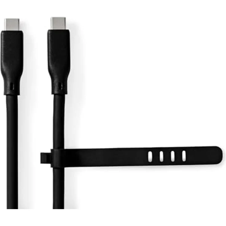 Nedis USB-Kabel USB 3.2 Gen 2, USB-C™ Stecker, 240 W, 8K@30Hz, 20 Gbps, 1.00 m, rund, Silikon, schwarz – Bild 3