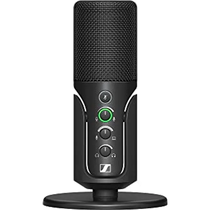 Sennheiser Profile USB Mikrofon mit Tischstativ - Plug & Play-Design, Perfekt für Podcasts und Streaming, Nierenkondensatorkapsel, 1,2m USB-C Kabel - Schwarz (700065)