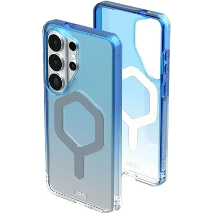URBAN ARMOR GEAR Plyo Case für Samsung Galaxy S26 Ultra, sturzfeste Hülle mit Magnetring, Wireless Charging kompatibel, blau/transparent/Ombre