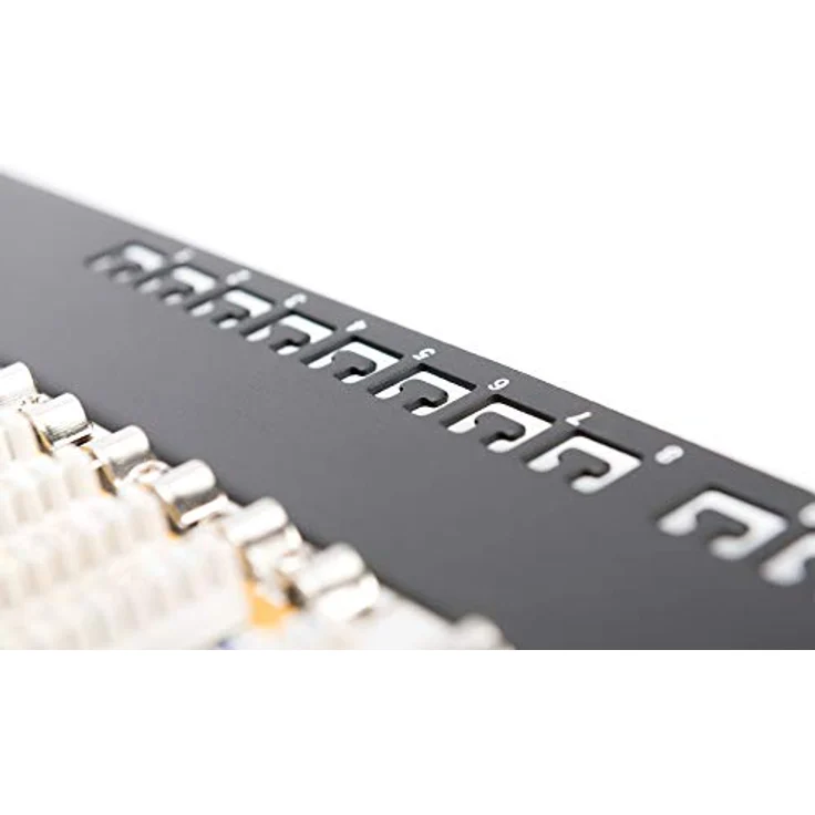 DIGITUS Professional, Cat 6 LSA Patchpanel, 16-Port, 19'' Rackmontage 1HE, geschirmt, zentraler Erdungsanschluss, Schwarz – Bild 5