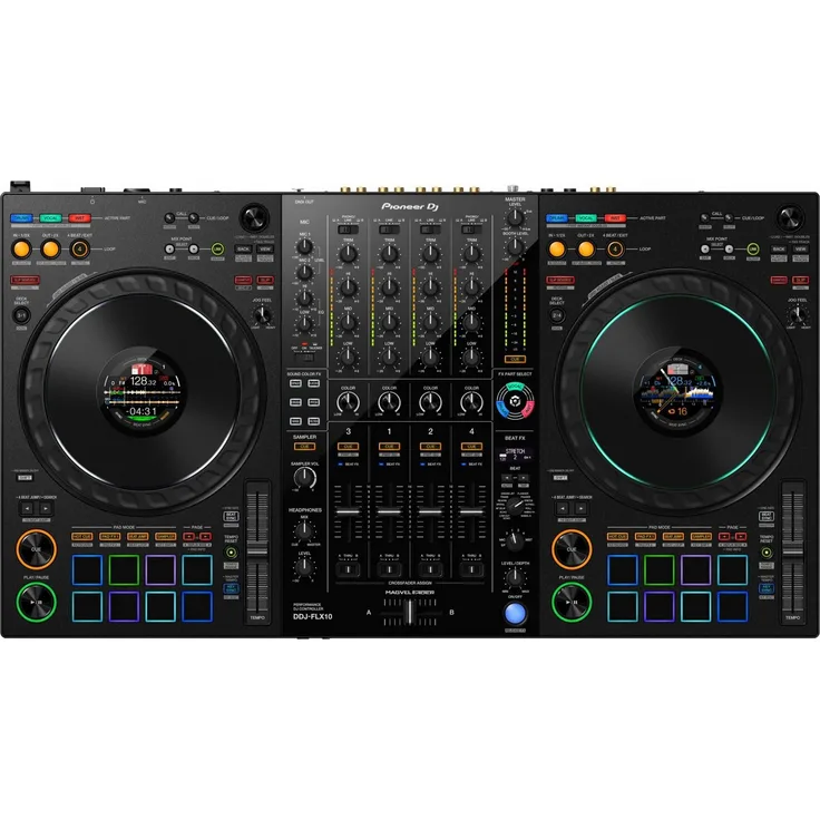Pioneer DJ DDJ-FLX10, 4-Kanal DJ-Controller mit Track Separation-Technologie und DMX-Ausgang für rekordbox und Serato DJ Pro