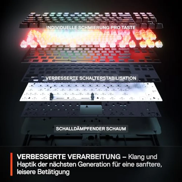 SteelSeries Apex Pro Mini Gen 3, kompakte Gaming-Tastatur mit magnetisch-mechanischen Schaltern, RGB-LED-Hintergrundbeleuchtung, USB kabelgebunden, schwarz – Bild 6