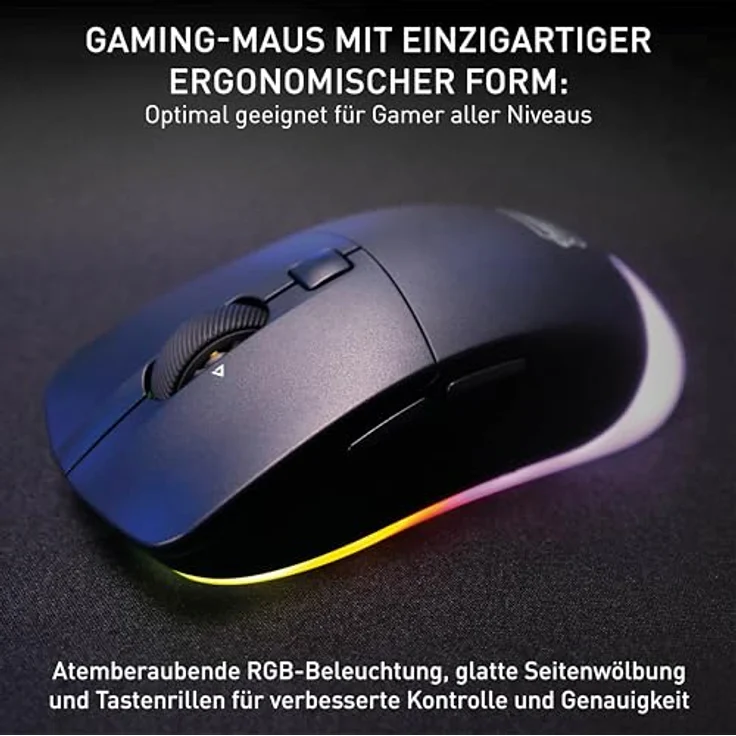 CHERRY XTRFY M50 Wireless Gaming-Maus, 2.4 GHz Funk, Bluetooth, RGB, Wiederaufladbar, Schwarz – Bild 2