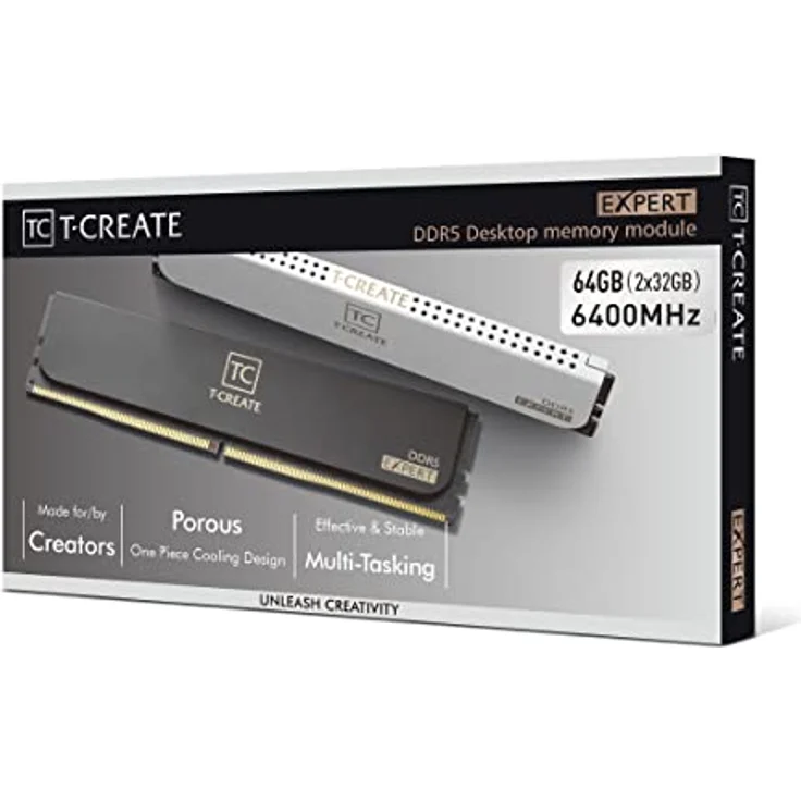 Team Group T-Create Expert DDR5-6400, 64GB (2x32GB) RAM, CL34, Dual Channel, Intel XMP, Weiß – Bild 8