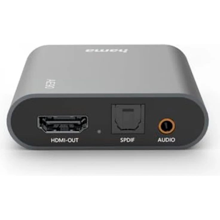 Hama "AE90" HDMI-Audio Extractor, 4K HDMI zu Audio mit Toslink und 3,5mm Klinke, silber – Bild 4