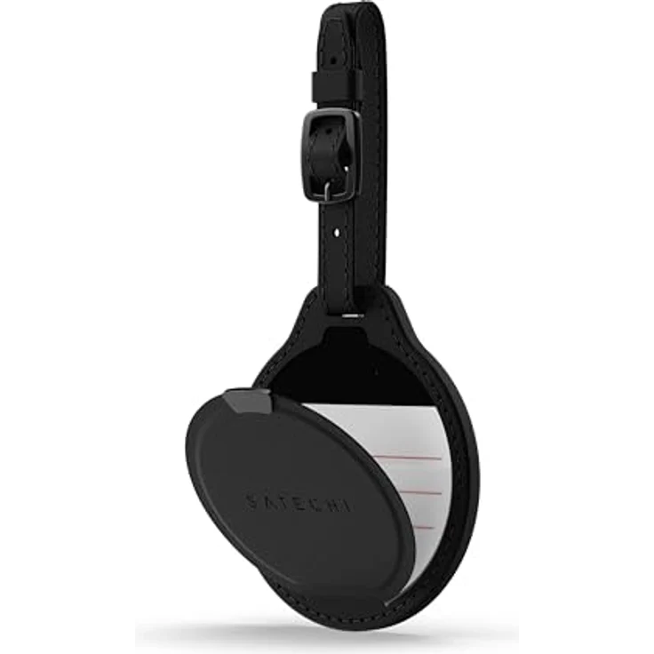 Satechi Vegan-Leather FindAll Luggage Tag, Bluetooth-Tracker mit kabellosem Laden, Schwarz – Bild 1