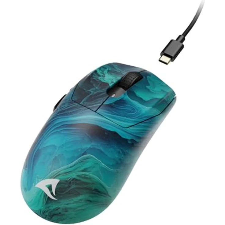 Sharkoon SKILLER SGM25W Ocean, Kabellose Maus in türkis/blau mit ergonomischem Design – Bild 7