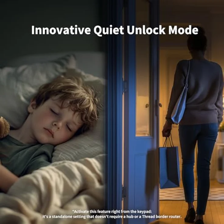 Aqara Smart Lock U200 (mit Fingerabdruck), Matter over Thread, Smartes Türschloss mit Apple Home Key und Aufladbarem Akku, Schwarz – Bild 5