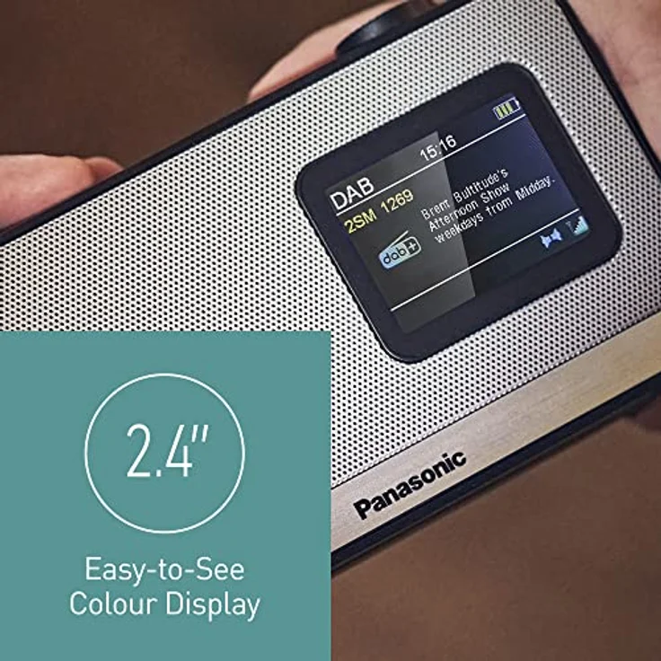 Panasonic RF-D15EG-K Tragbares DAB+/FM Digitalradio mit Bluetooth, 2,4 Zoll TFT LCD-Display, 3W 5cm Lautsprecher, Schlaf-, Wecker- und Uhrfunktion, Schwarz. – Bild 4