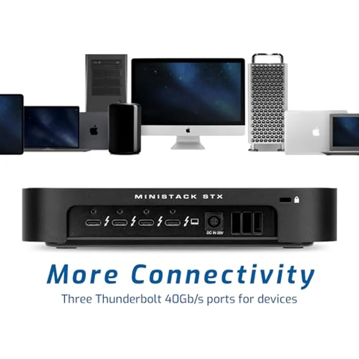 OWC miniStack STX, Thunderbolt 4 Laufwerksgehäuse, stapelbar, schwarz – Bild 4