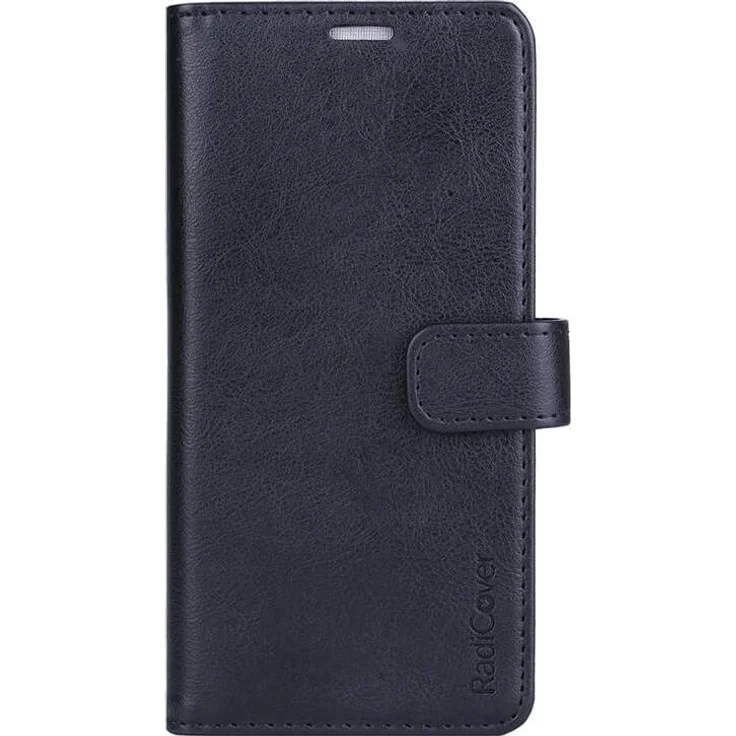 Radicover Strålingsbeskyttelse Wallet PU Flipcover für Samsung Galaxy S21/S30, schwarze Smartphone Hülle mit Strahlungsschutz