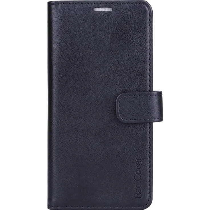 Radicover Strålingsbeskyttelse Wallet PU Flipcover für Samsung Galaxy S21/S30, schwarze Smartphone Hülle mit Strahlungsschutz