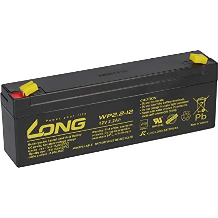 WSB AGM Blei Akku Batterie 12V 2,2Ah für USV, wartungsfrei mit Ladegerät BL 12-1 – Bild 3