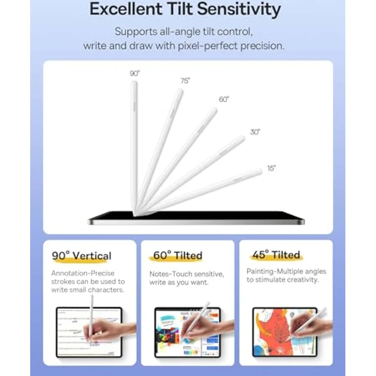 Baseus Smooth Writing 2 Stylus Pen with LED Indicators (white), Stylus, Weiss - Präziser Stift mit Batterieanzeige – Bild 5