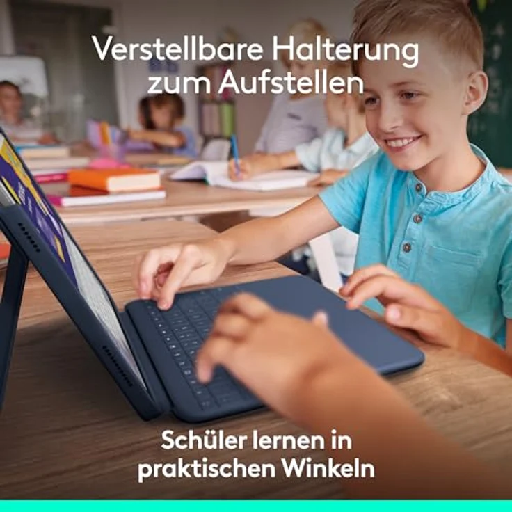 Logitech Rugged Combo 4 für iPad (10. Generation) - Schutzcase mit Smart Connector und strapazierfähiger, spritzwassergeschützter Tastatur - Blau – Bild 4