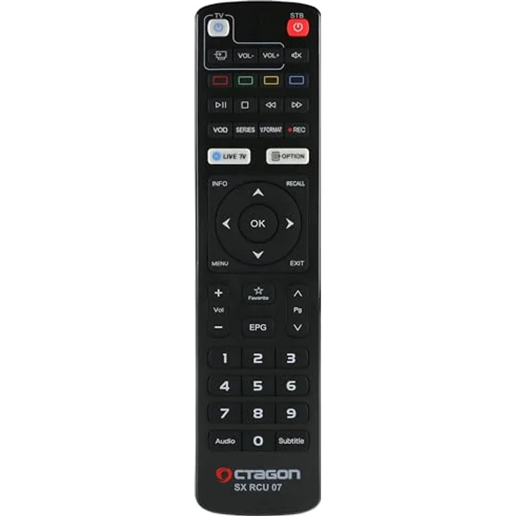 Octagon SX RCU 07 Original Fernbedienung (neues Modell) - 2in1 Funktion ohne Anlernen, lernbar für Ihren Fernseher
