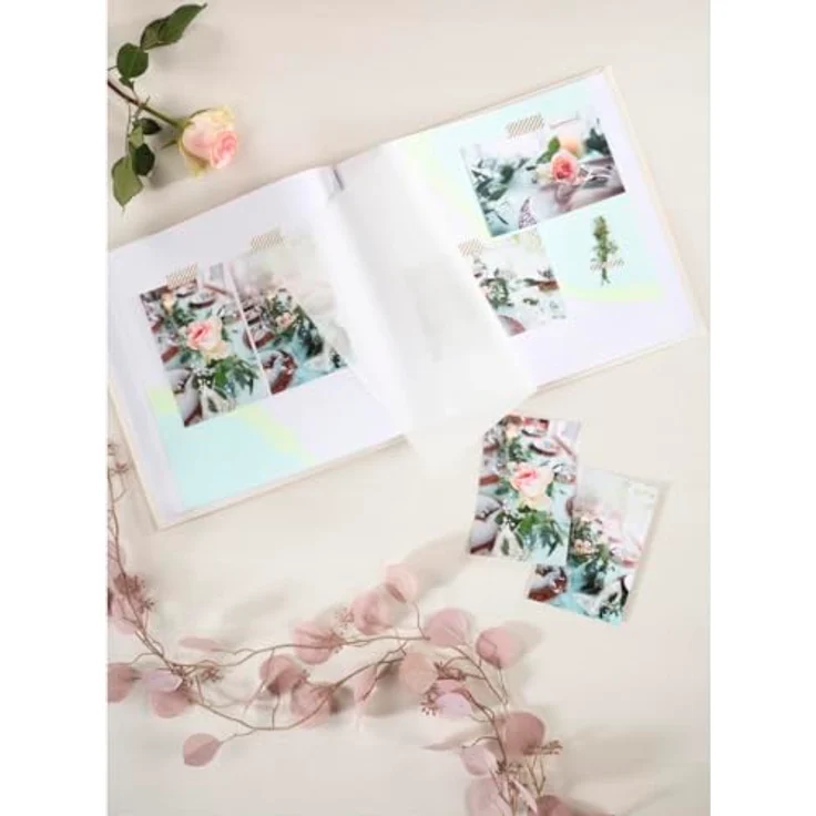 Hama Fotoalbum Jumbo 30x30 cm (Fotobuch mit 80 weißen Seiten, Album für 320 Fotos zum Selbstgestalten und Einkleben) beige pastell – Bild 3