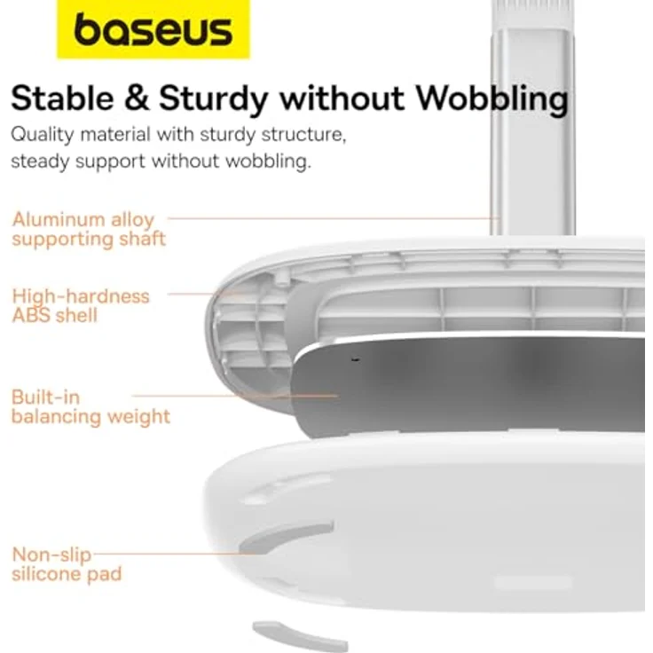 Baseus Seashell Series Verstellbarer Tablet-Ständer – Weiß, Höhenverstellbar, kompakt zusammenklappbar – Bild 8