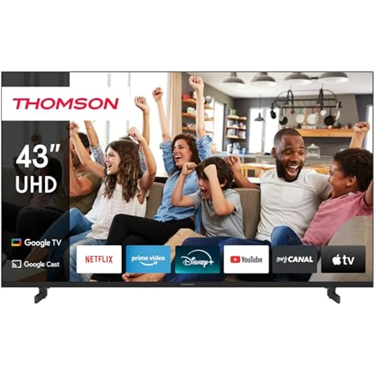 Thomson Q70 43UG4S14, 43" 4K Ultra HD Smart TV mit Google TV, Wi-Fi, HDR10, schwarz – Bild 1