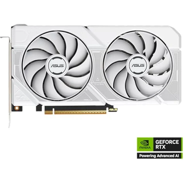 ASUS DUAL-RTX5060-O8G-WHITE, 8GB GDDR7 Grafikkarte mit AI-Leistung, Dual BIOS und 0dB-Technologie, weiß – Bild 2