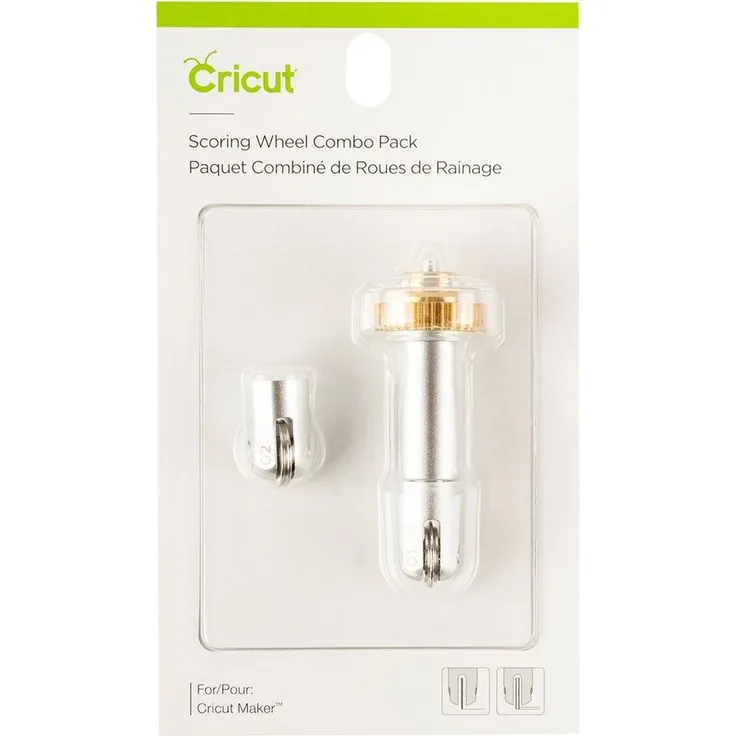 Cricut 2005105, Scoring Wheel Combo Pack für Cricut Maker, 1 Falz- und 1 Doppelfalzspitze, grau