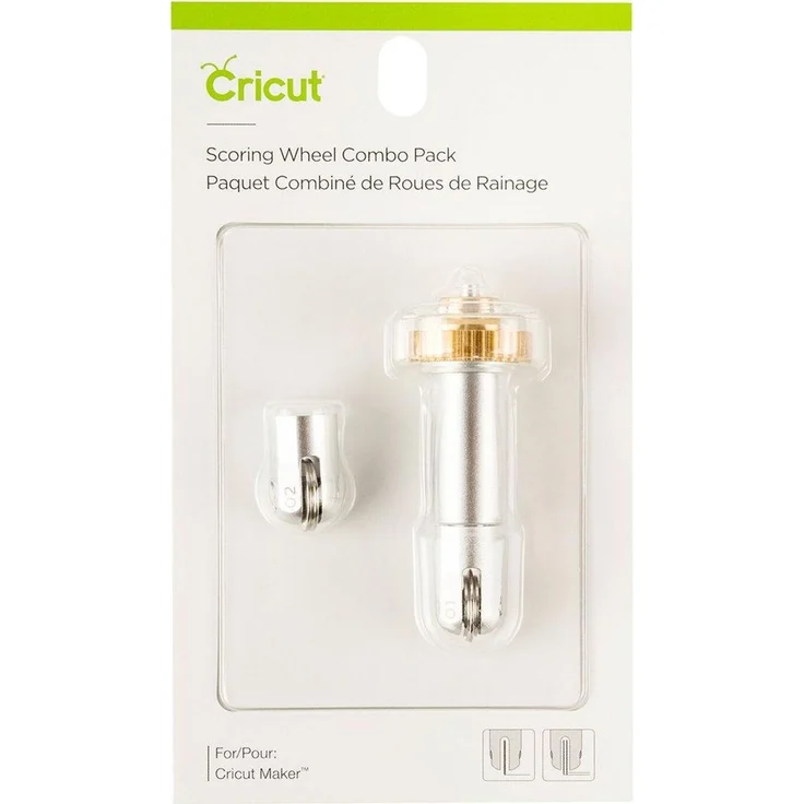 Cricut 2005105, Scoring Wheel Combo Pack für Cricut Maker, 1 Falz- und 1 Doppelfalzspitze, grau