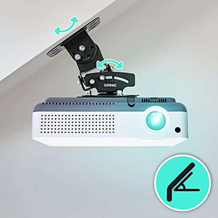 Duronic PB03XB Beamerhalterung, drehbar und schwenkbar, für Video-Projektoren bis 13,6 kg, 360° Rotation, schwarz – Bild 5
