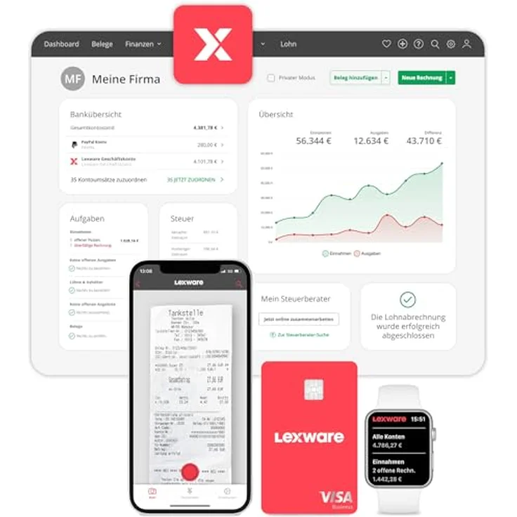 Lexware Office XL (365-Tage), Online-Lösung für Buchführung & Lohnabrechnung, digitale Belegerfassung, E-Rechnungen, Support inklusive – Bild 4