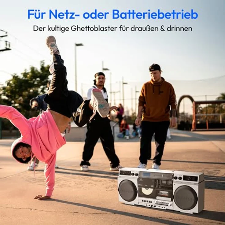 Medion LIFE P66538 Retro-Boombox, Radio mit Bluetooth, Weiss – Bild 5