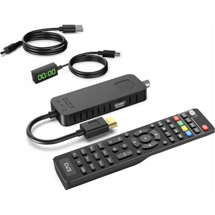LTC Mini DVB-T2 HD Stick Receiver, H.265 HEVC Decoder mit Full HD 1080p, 2-in-1, lernfähige Fernbedienung, PVR Aufnahme, USB, HDMI, Infrarot-Sensor, Schwarz – Bild 6