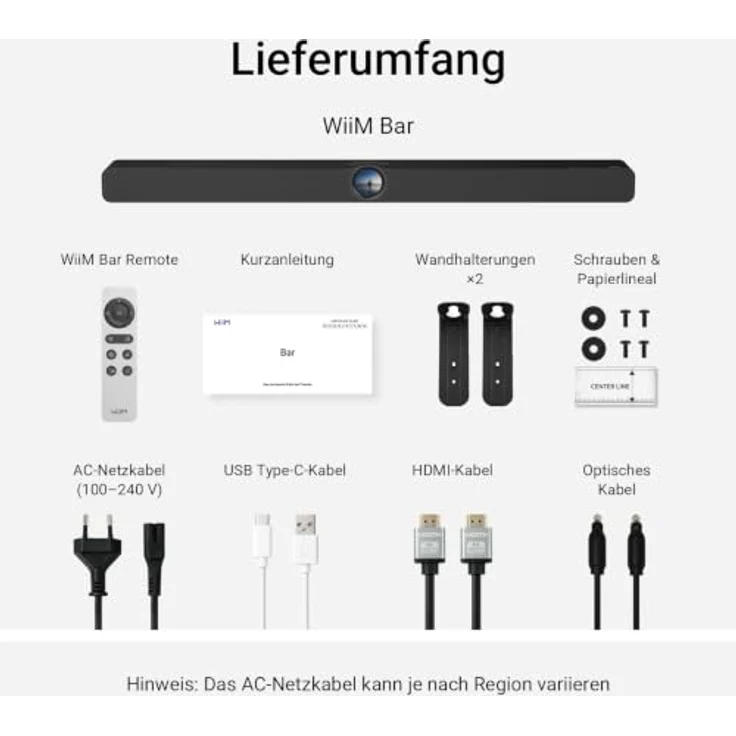 WiiM Sound Bar, Multiroom Soundbar mit 135 W, Dolby Atmos, Touchdisplay und Sprachsteuerung, Schwarz Matt – Bild 11