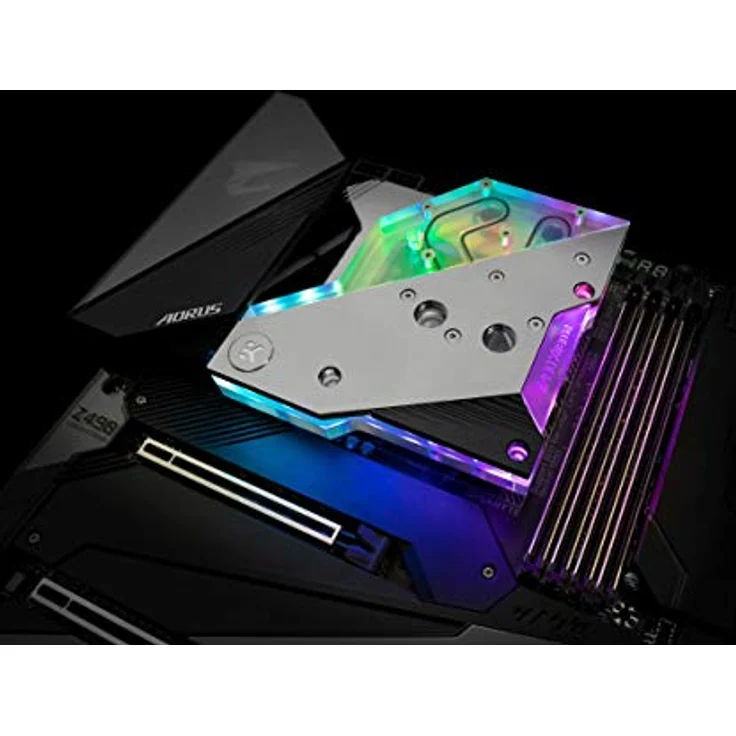 EKWB EK-Quantum Momentum Aorus Z490 Xtreme D-RGB, Monoblock CPU Wasserkühler mit transparentem Acryldeckel und vernickeltem Kupfer, Silber – Bild 8