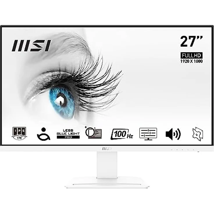 MSI PRO MP273AWDE 27 Zoll Full HD Office Monitor - 100Hz, VESA-Montage, Weiß – Bild 1