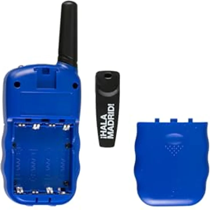Real Madrid Walkie-Talkies für Kinder, 6 km Reichweite, 8 Kanäle, VOX-Modus, Taschenlampe, Gürtelclip – Bild 7