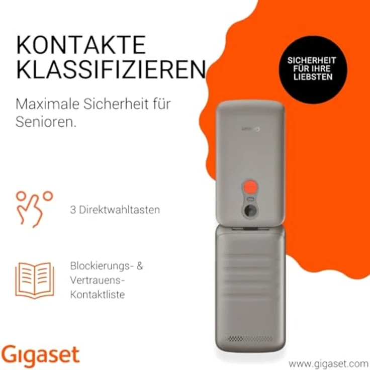 Gigaset GL595 2G Smartphone mit 2,8" TFT-Farb-Display, 0,3 MP Kamera, Single SIM, Titanfarben, versandkostenfrei – Bild 4