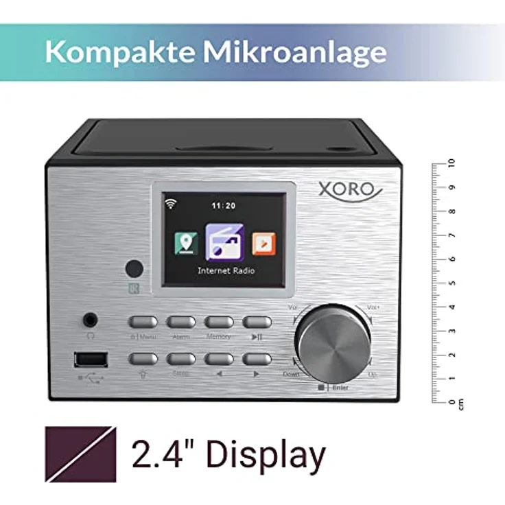 Xoro HMT 500 PRO V2, Internet-/DAB+ Radio, CD Player, Bluetooth, Fernbedienung, Mikro Stereoanlage mit Farb-TFT-Display – Bild 7