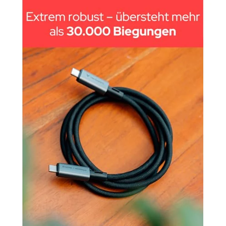 Verbatim Sync & Charge 240W Ladekabel USB C PD 3.1, 120 cm, Schnellladekabel für iPhone 17 Pro Max, Samsung Galaxy S25, MacBook Air, langlebig und hochgeschwindigkeitsdatenübertragend – Bild 4