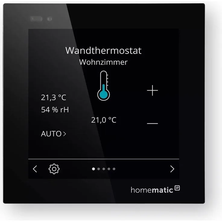 EQ-3 Homematic IP Wired Glasdisplay-plus HmIPW-WGD-PL, Smart Home Hub mit elegantem Glasdesign und intuitiver Steuerung für automatisierte Wohnlösungen