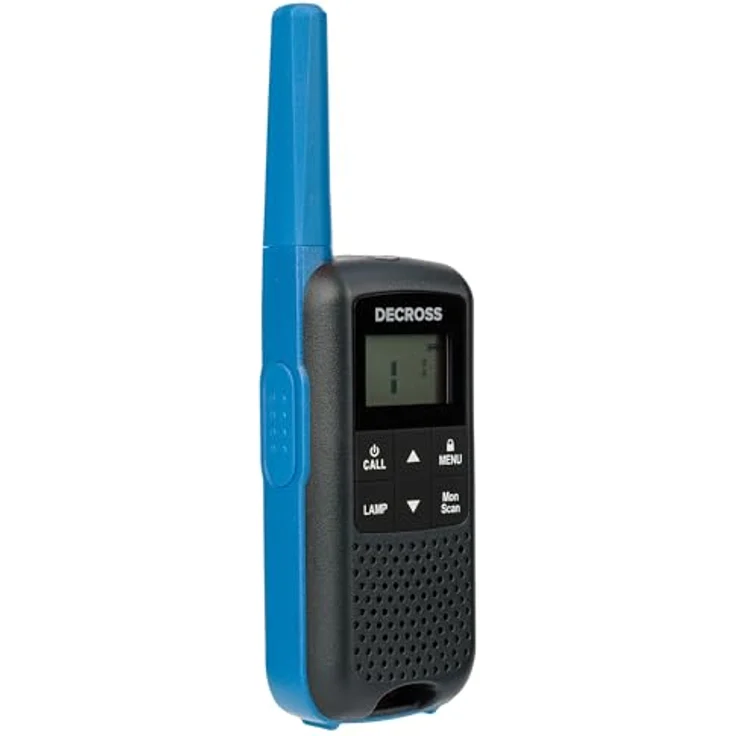 DC DECROSS Station Radio Portable PMR DC63, Tragbares 16-Kanal Funkgerät, Blau, 446MHz, 0,5W, IPx4, 1000mAh NiMH, Lot de 2 pièces – Bild 2