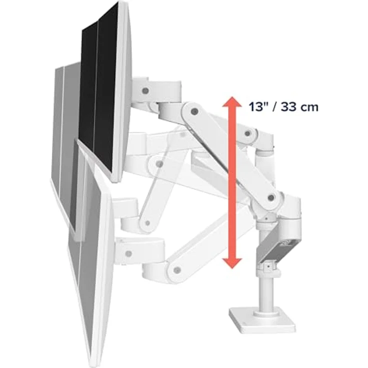 Ergotron LX Pro Arm Dual Display Stacking, Tisch Monitor Halterung für 34 Zoll Monitore, Weiss – Bild 6