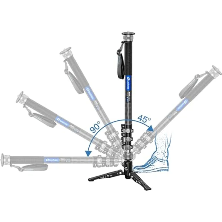 LEOFOTO Stativfuß VD-04, klappbarer Standfuß mit Kugelgelenk und drei einstellbaren Beinen für Einbeinstative – Bild 2