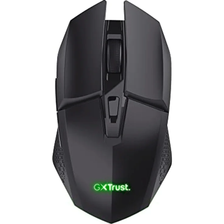Trust Gaming GXT 110 Felox Wiederaufladbare Kabellose Gaming-Maus, 80 Stunden Akkulaufzeit, 800-4800 DPI, LED-Beleuchtung, 6 Tasten, Wireless Mouse für PC, Laptop, Computer, Windows – Schwarz – Bild 1