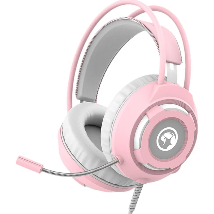 Marvo HG8936 Rosa, Kabelgebundenes Gaming-Headset mit Mikrofon, 3,5 mm Klinke und USB, Pink