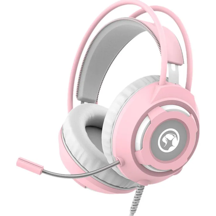Marvo HG8936 Rosa, Kabelgebundenes Gaming-Headset mit Mikrofon, 3,5 mm Klinke und USB, Pink