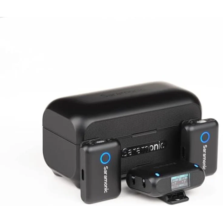 Saramonic Blink 500 B2+ Kabelloses Mikrofonsystem für 2 Personen mit Gerätehalterung, Geräuschunterdrückung und magnetische Montage, Schwarz – Bild 4